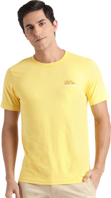 Wildcraft Printed, Typography Men Round Neck Yellow T-Shirt