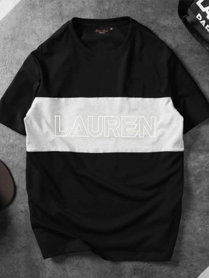 Lauren Adams Printed Men Round Neck Black, Grey T-Shirt