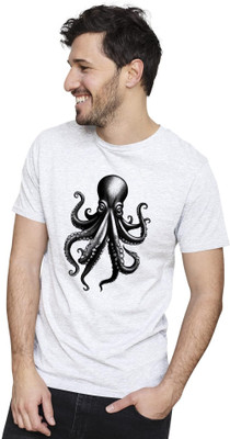 GPGARMENTSS Printed Men Round Neck White T-Shirt