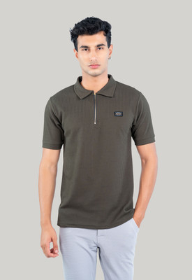 Fashion Territory Solid Men Polo Neck Multicolor T-Shirt