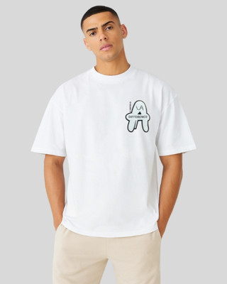 Sun N Summer Printed Men Round Neck White T-Shirt