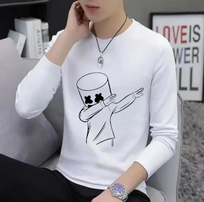 Jay Graphic Print Men Round Neck White T-Shirt