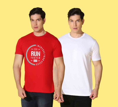 WOOSTRO Graphic Print Men Round Neck Red, White T-Shirt