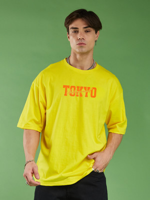 Smartees Printed Men Round Neck Yellow T-Shirt