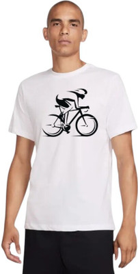 Attirea Printed Men Round Neck White T-Shirt