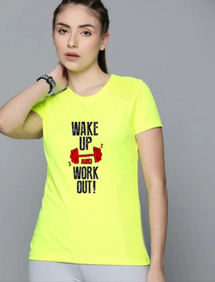 SPOWEARY Typography Women Round Neck Light Green T-Shirt