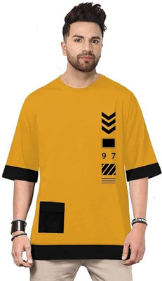 JUGULAR Printed Men Round Neck Yellow T-Shirt