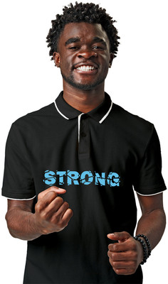 Fighterhero Printed Men Polo Neck Grey T-Shirt