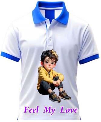 Yugavarshan Printed Men Polo Neck Purple T-Shirt