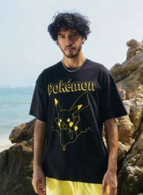 Aditi Fashion Typography Men Round Neck Black T-Shirt