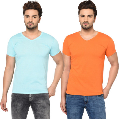 Adorbs Trend Solid Men V Neck Multicolor T-Shirt