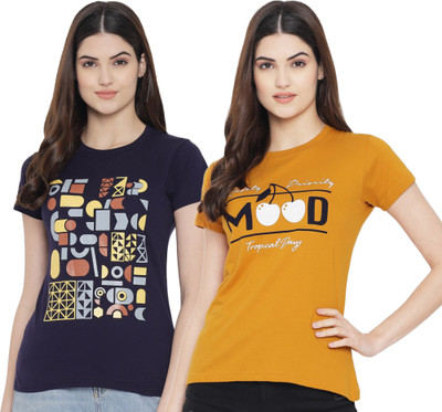 Tromko Graphic Print Women Round Neck Multicolor T-Shirt