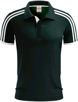 click n buy Striped Men Polo Neck Multicolor T-Shirt