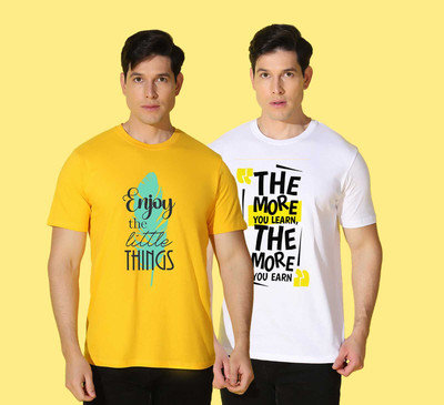 WOOSTRO Typography Men Round Neck Multicolor T-Shirt