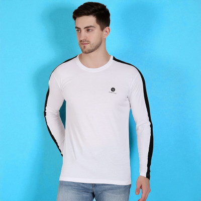 Faricon Trend Solid Men Round Neck White T-Shirt
