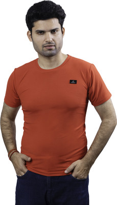 swastika vastram Solid Men Round Neck Red T-Shirt