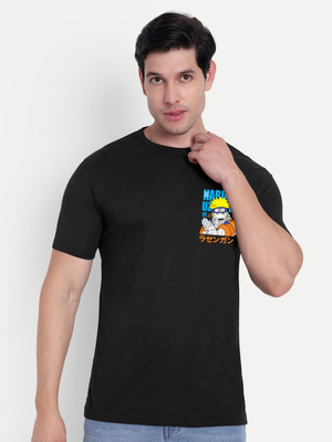HouseOfCommon Graphic Print Men Round Neck Black T-Shirt