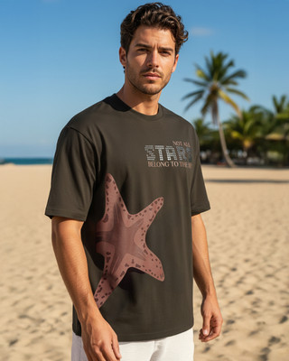 BEWAKOOF Graphic Print Men Round Neck Brown T-Shirt