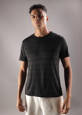 Force NXT Solid Men Round Neck Black T-Shirt