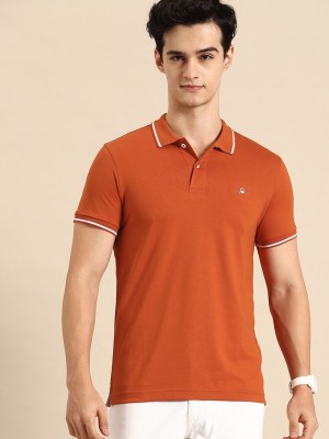 United Colors of Benetton Solid Men Polo Neck Beige T-Shirt