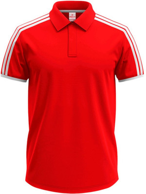 click n buy Striped Men Polo Neck Multicolor T-Shirt
