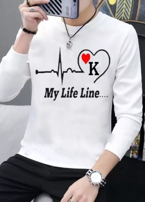 YI FASHION Typography, Graphic Print Men Round Neck White T-Shirt