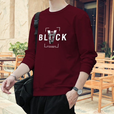 LGRK Printed, Typography Men Round Neck Maroon T-Shirt