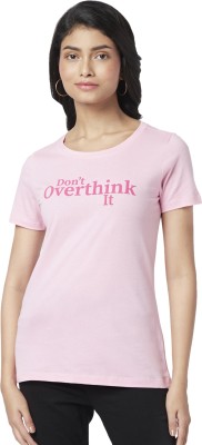 Honey By Pantaloons Printed Women Round Neck Pink T-Shirt
