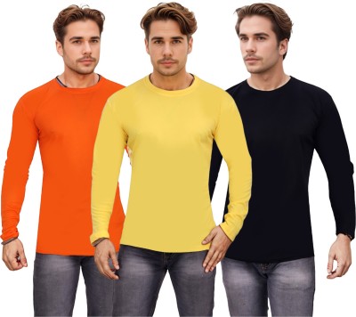 SYM Solid Men Round Neck Multicolor T-Shirt