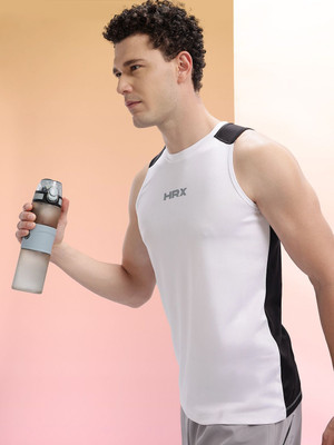 HRX by Hrithik Roshan Solid Men Round Neck White T-Shirt