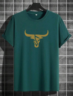 Twenty2Creation Printed Men Round Neck Green T-Shirt