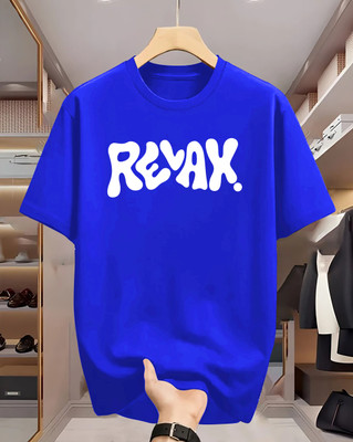 Manly Tees Printed Men Round Neck Blue T-Shirt