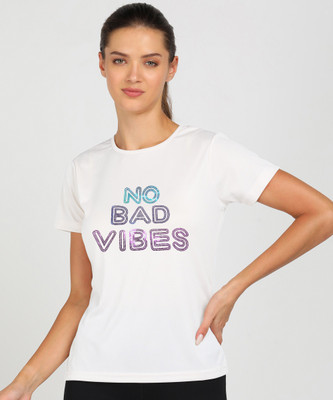 SHASHVI Typography Women Round Neck White T-Shirt