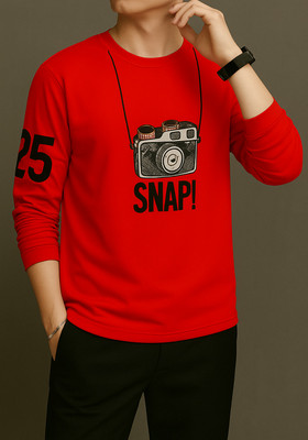 NB NICKY BOY Printed Men Round Neck Red T-Shirt