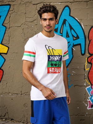 The Indian Garage Co. Printed Men Crew Neck White T-Shirt