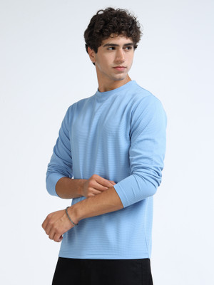 Chill Factor Solid Men Round Neck Blue T-Shirt