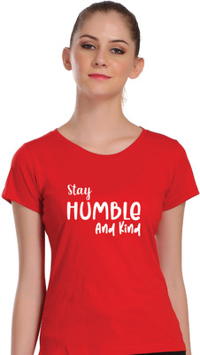 APE Printed Women Round Neck Red T-Shirt