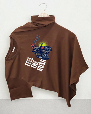 Velvawear Typography Men Round Neck Brown T-Shirt