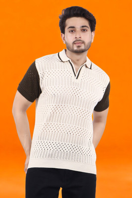 LWALS Self Design Men Polo Neck Multicolor T-Shirt
