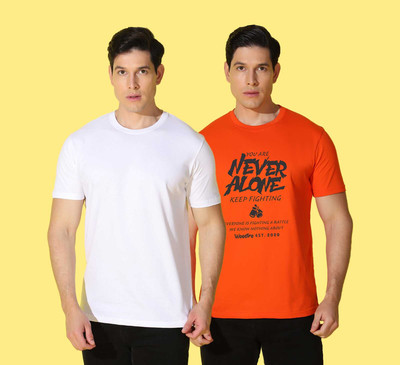 WOOSTRO Printed Men Round Neck Multicolor T-Shirt