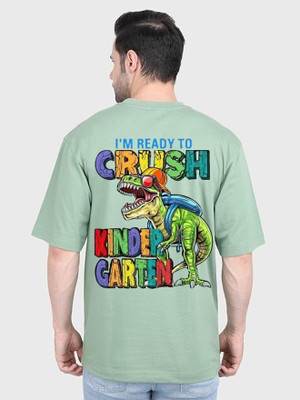 Clickwell Trend Printed, Typography Men Round Neck Light Green T-Shirt