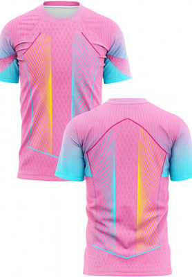 IZON Printed Men Round Neck Pink T-Shirt