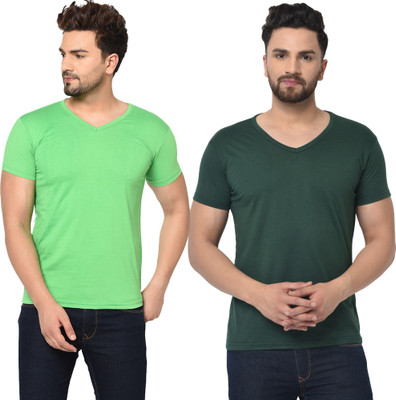 Tresna Fab Solid Men V Neck Multicolor T-Shirt