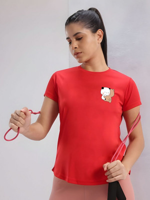 SZN Graphic Print Women Round Neck Red T-Shirt