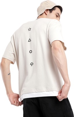 WROGN Printed Men Round Neck White T-Shirt