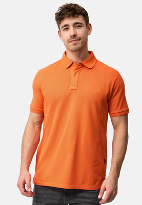 SOULSTITCH Solid Men Polo Neck Orange T-Shirt