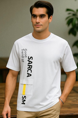 Autna Typography Men Round Neck White T-Shirt