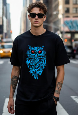 Uniplanet Store Printed Men Round Neck Black T-Shirt