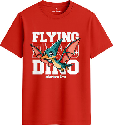 Enciger Printed Men Round Neck Red T-Shirt