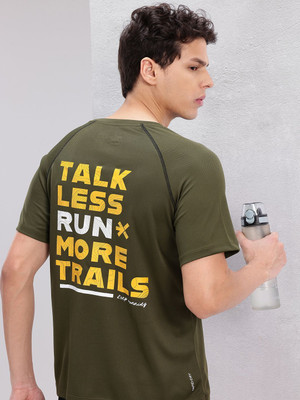HRX by Hrithik Roshan Printed Men Round Neck Green T-Shirt